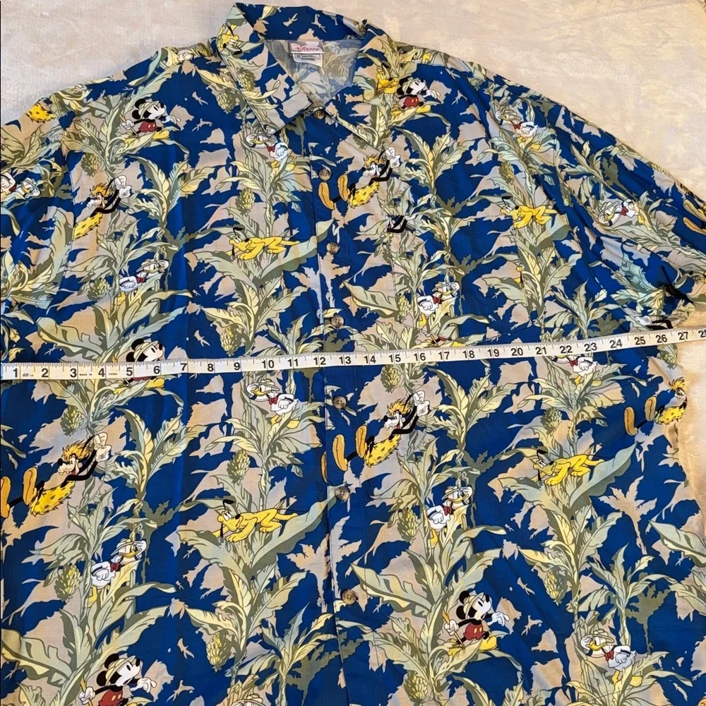 Disney Hawaiian Shirt Vintage Mickey Donald Goofy animal kingdom men’s XL safari - Picture 3 of 11